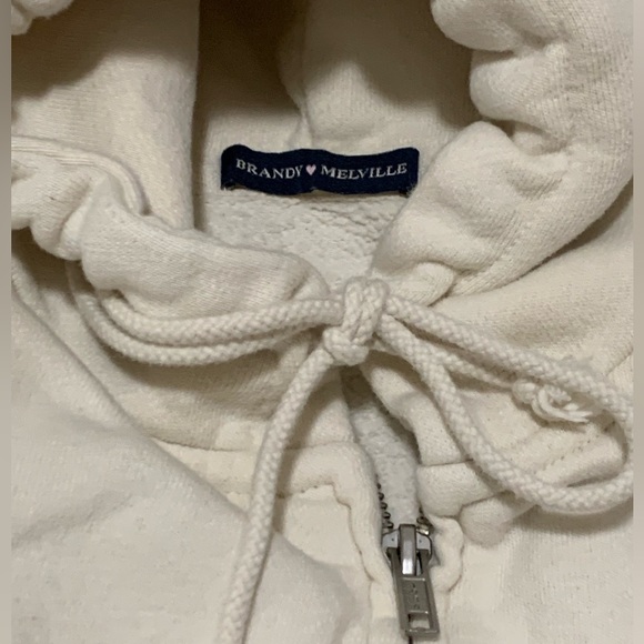 Cream colored brandy melville matching set <3 Chrystal hoodie and Rosa sweats - Picture 3 of 4